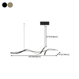 Ceiling Lights: BAMDECOR A036 Modern LED Linear Pendant Lights with Dimmable LED and Adjustable Hanging Length 160cm -Black