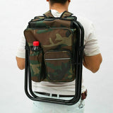 Camp Furniture: Portable Folding Backpack Chair Camping Stool Cooler Bag Rucksack Beach Fishing 150kg load Black