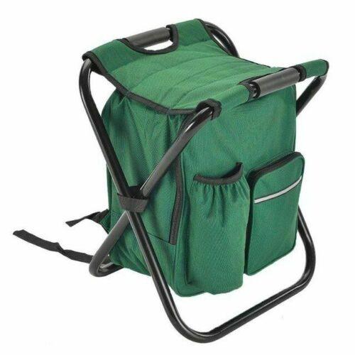 Camp Furniture: Portable Folding Backpack Chair Camping Stool Cooler Bag Rucksack Beach Fishing 150kg load Black