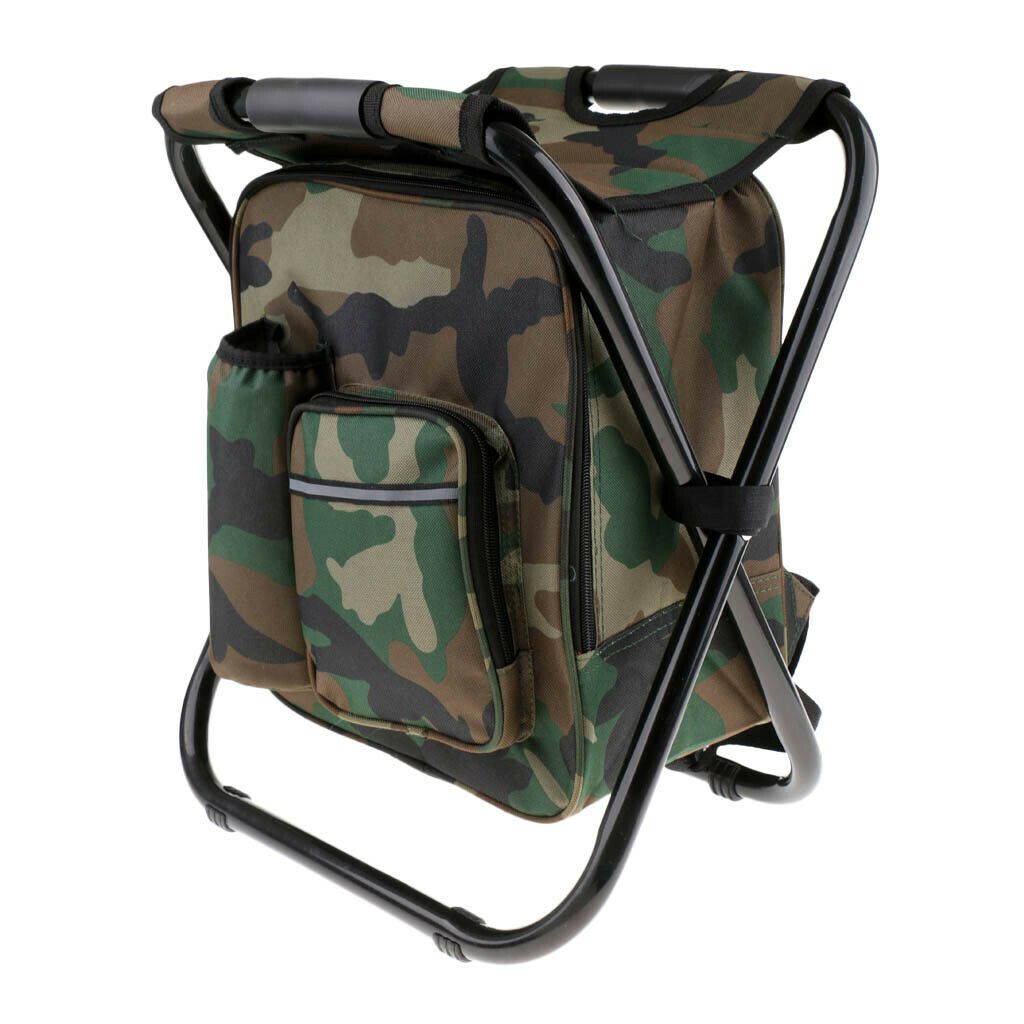 Duffel Bags: Portable Folding Backpack Chair Camping Stool Cooler Bag Rucksack Beach Fishing 150kg load comb