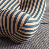 Retro Up Lounge Chair Ball and Chain Accent Chair with Ottoman Striped Upholstery High-Density Foam