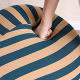 Retro Up Lounge Chair Ball and Chain Accent Chair with Ottoman Striped Upholstery High-Density Foam