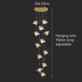 Ceiling Lights: BAMDECOR LED Modern Bedroom Bedside Creative Butterfly Hanging Chandelier Light Fixtures for Stairs Nordic Decoration (12Heads)