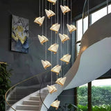 Ceiling Lights: BAMDECOR LED Modern Bedroom Bedside Creative Butterfly Hanging Chandelier Light Fixtures for Stairs Nordic Decoration (12Heads)