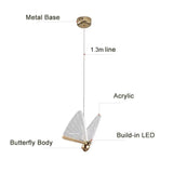 Ceiling Lights: BAMDECOR LED Modern Bedroom Bedside Creative Butterfly Hanging Chandelier Light Fixtures for Stairs Nordic Decoration