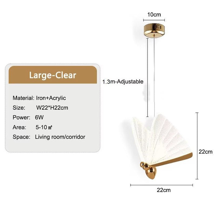 Ceiling Lights: BAMDECOR LED Modern Bedroom Bedside Creative Butterfly Hanging Chandelier Light Fixtures for Stairs Nordic Decoration