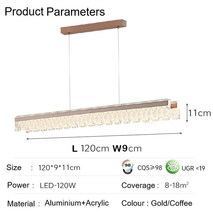 Ceiling Lights: BAMDECOR A188 Nordic Dual Linear Dimmable Acrylic Kitchen Dining Table Pendant Light Minimalist Modern Lighting (Coffee)