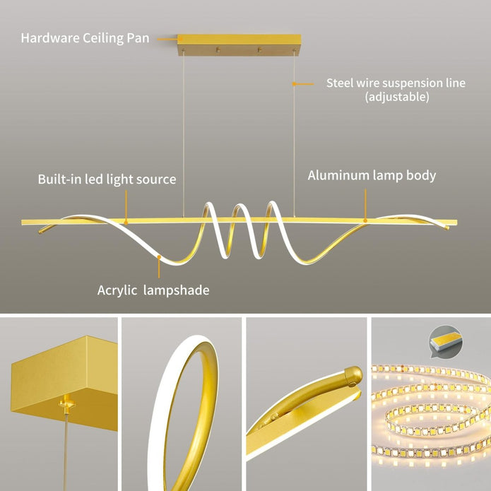 Ceiling Lights: BAMDECOR A202 Modern LED Linear Pendant Lights with Dimmable LED  160cm