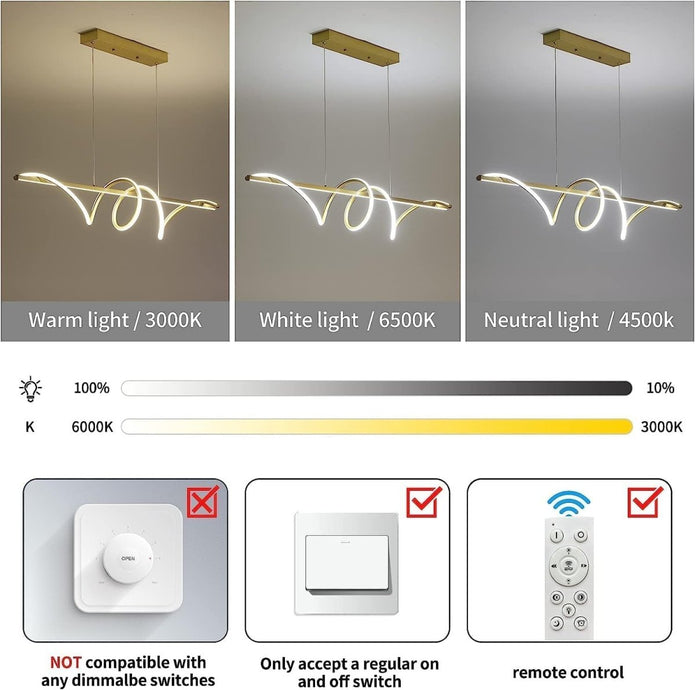 Ceiling Lights: BAMDECOR A202 Modern LED Linear Pendant Lights with Dimmable LED  160cm