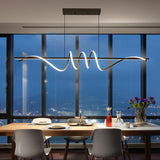 Ceiling Lights: BAMDECOR A202 Modern LED Linear Pendant Lights with Dimmable LED  (160cm/180cm-Black) 1.8 Meters