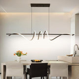 Ceiling Lights: BAMDECOR A202 Modern LED Linear Pendant Lights with Dimmable LED  (160cm/180cm-Black) 1.8 Meters