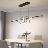 Ceiling Lights: BAMDECOR A202 Modern LED Linear Pendant Lights with Dimmable LED  (160cm/180cm-Black) 1.8 Meters