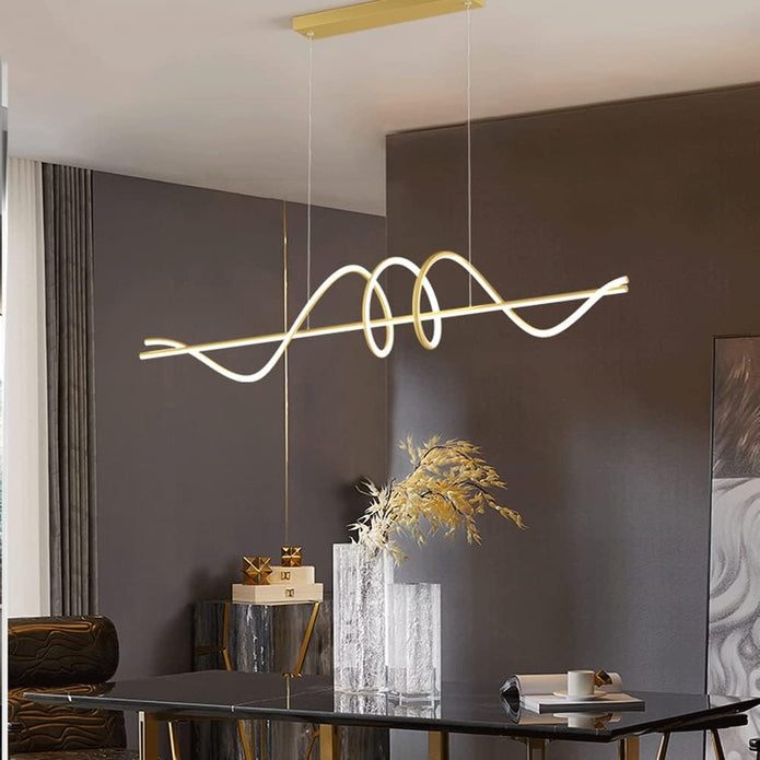 Ceiling Lights: BAMDECOR A202 Modern LED Linear Pendant Lights with Dimmable LED  180cm-Gold