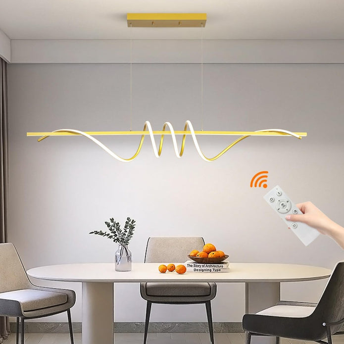 Ceiling Lights: BAMDECOR A202 Modern LED Linear Pendant Lights with Dimmable LED  180cm-Gold