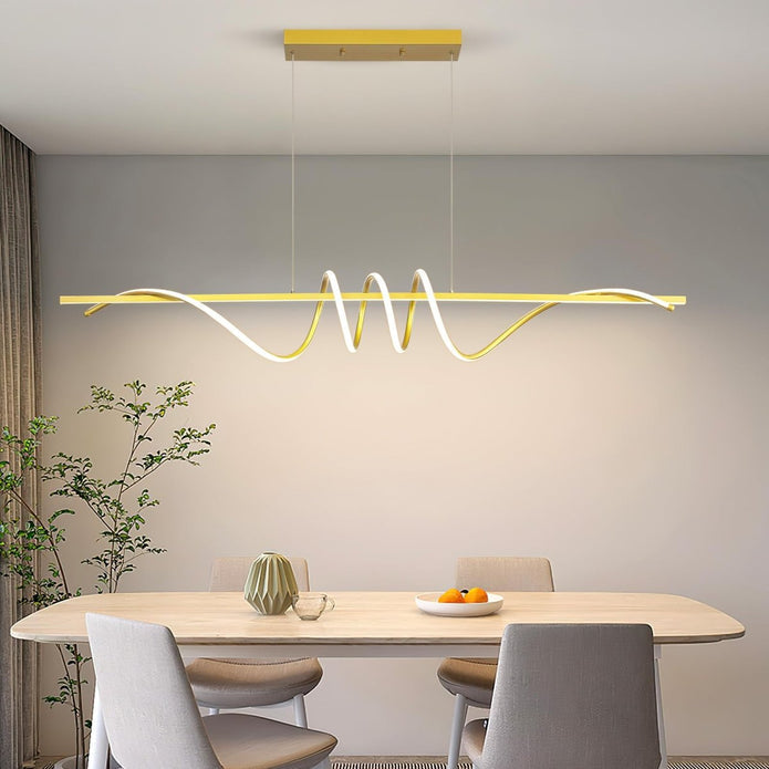 Ceiling Lights: BAMDECOR A202 Modern LED Linear Pendant Lights with Dimmable LED  180cm-Gold