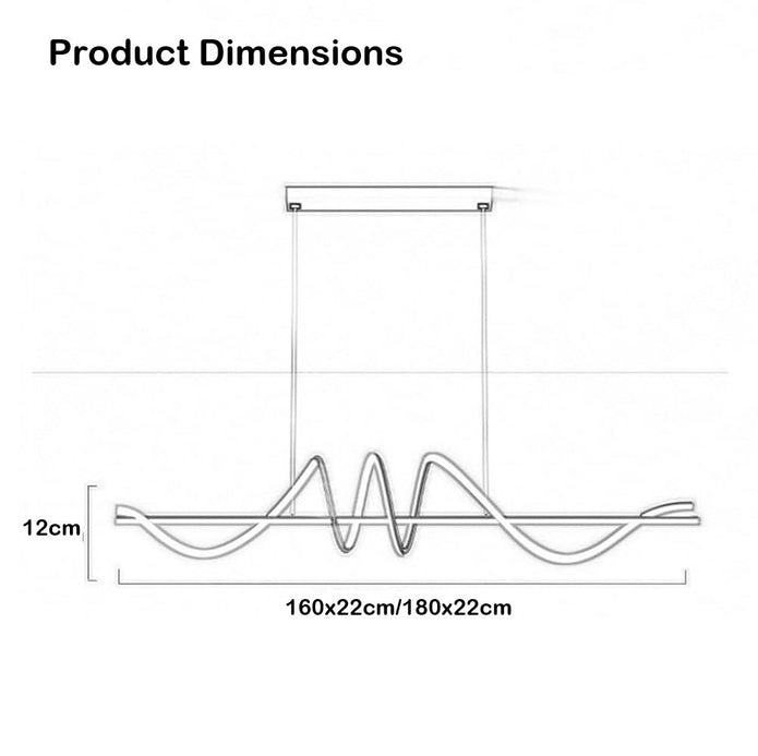 Ceiling Lights: BAMDECOR A202 Modern LED Linear Pendant Lights with Dimmable LED  180cm-Gold