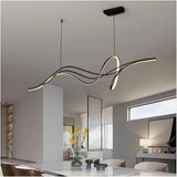 Ceiling Lights: BAMDECOR A203 1.8m Modern minimalist pendant lights for home decoration ceiling pendant light (Black)