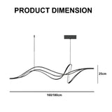 Ceiling Lights: BAMDECOR A203 1.8m Modern minimalist pendant lights for home decoration ceiling pendant light (Black)
