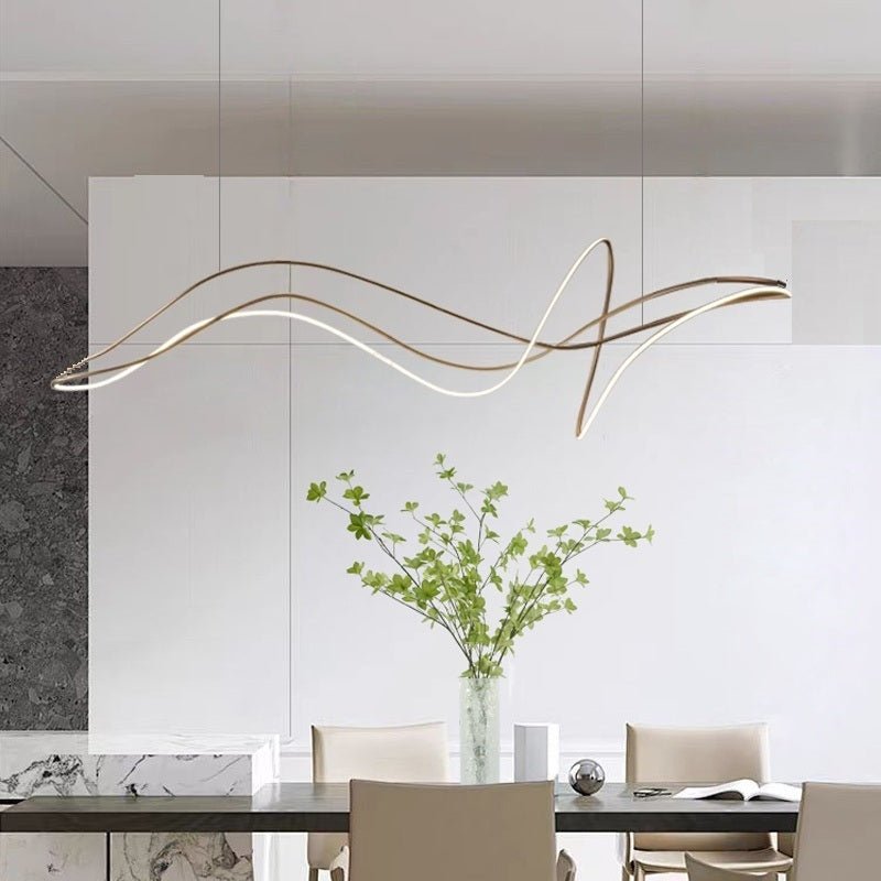 Ceiling Lights: BAMDECOR A203 1.8m Modern minimalist pendant lights for home decoration ceiling pendant light (Gold)
