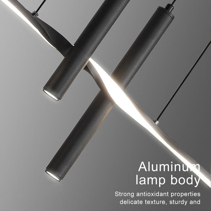 Ceiling Lights: BAMDECOR A206 Modern Black Scandinavian Pendant Light Table Dining Room Living Room Pendant Lighting 1.5 Meters