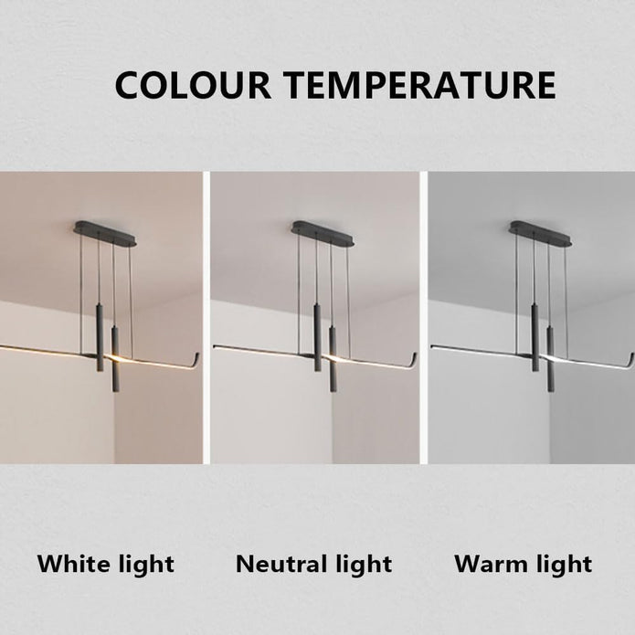 Ceiling Lights: BAMDECOR A206 Modern Black Scandinavian Pendant Light Table Dining Room Living Room Pendant Lighting 1.5 Meters