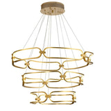 Ceiling Lights: BAMDECOR A209 Colette Ceiling Chandelier Led Modern Circular Art Aluminum Light Fixture for Living Room Bedroom Indoor Decor(3 Rings)