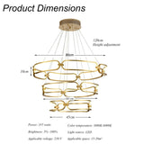 Ceiling Lights: BAMDECOR A209 Colette Ceiling Chandelier Led Modern Circular Art Aluminum Light Fixture for Living Room Bedroom Indoor Decor(3 Rings)