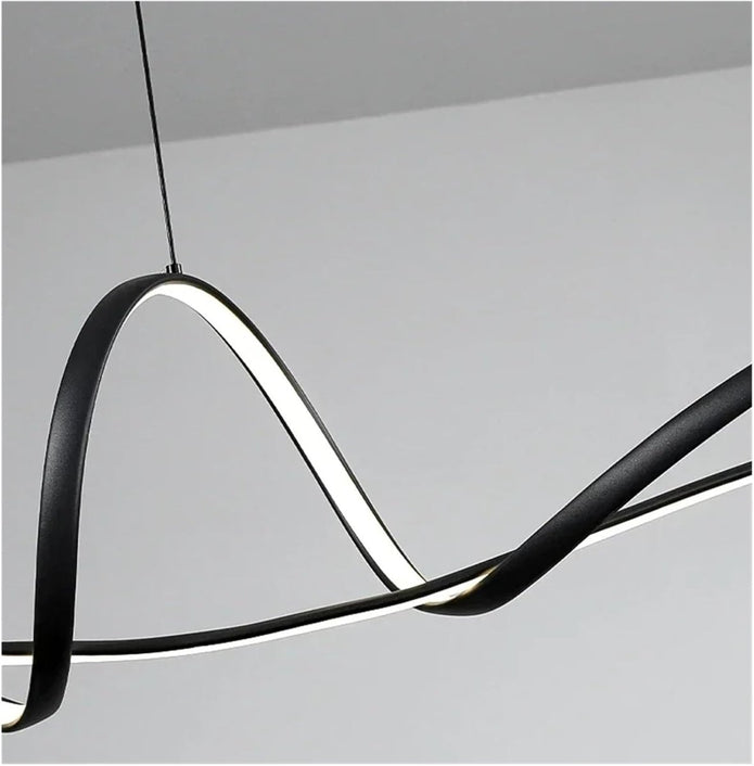 Ceiling Lights: BAMDECOR A210 Modern LED Linear Pendant Lights with Dimmable LED and Adjustable Hanging Length 120cm -Black