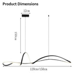 Ceiling Lights: BAMDECOR A210 Modern LED Linear Pendant Lights with Dimmable LED and Adjustable Hanging Length 120cm -Black