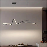 Ceiling Lights: BAMDECOR A210 Modern LED Linear Pendant Lights with Dimmable LED and Adjustable Hanging Length 150cm -Black
