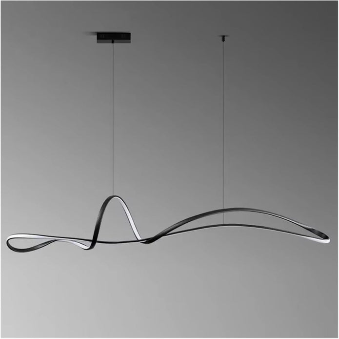 Ceiling Lights: BAMDECOR A210 Modern LED Linear Pendant Lights with Dimmable LED and Adjustable Hanging Length 150cm -Black
