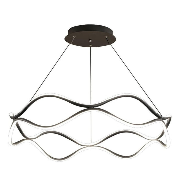 Ceiling Lights: BAMDECOR A212/1 Black Modern Wavy Art Aluminum Light Fixture for Living Room Bedroom Indoor Decor