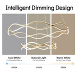 Ceiling Lights: BAMDECOR A212/2 Modern Wavy Art Aluminum Light Fixture for Living Room Bedroom Indoor Decor