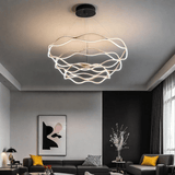 Ceiling Lights: BAMDECOR A212/3 Modern Wavy Art Aluminum Light Fixture for Living Room Bedroom Indoor Decor
