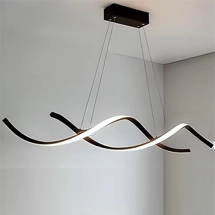 Ceiling Lights: BAMDECOR A24122 Modern Minimalist Black Pendant Light Adjustable LED Chandelier for Dining Room and Bar