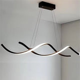 Ceiling Lights: BAMDECOR A24122 Modern Minimalist Black Pendant Light Adjustable LED Chandelier for Dining Room and Bar