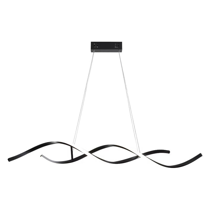 Ceiling Lights: BAMDECOR A24122 Modern Minimalist Black Pendant Light Adjustable LED Chandelier for Dining Room and Bar