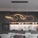 Ceiling Lights: BAMDECOR A24126 Nordic Minimalist LED Pendant Light Adjustable Modern Ring Chandelier for Dining Room and Bar (Black) 1.8 Meters