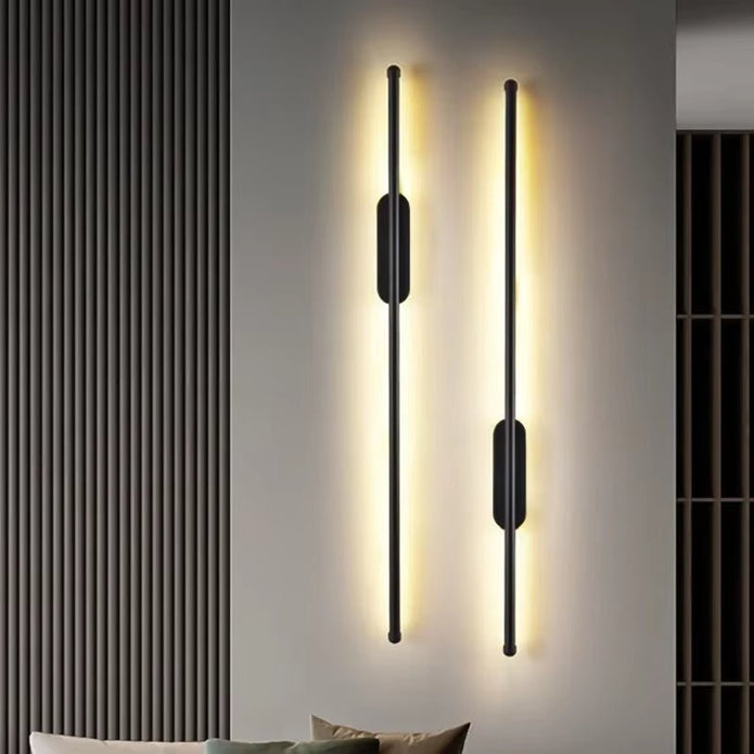 Wall Lights: BAMDECOR Modern Minimalist Wall Light Long Tube LED Black Bedside Sconces Wall Lights with with Acrylic Shade, Wall Mounted Deco Lamp for Living Room Bedroom Bracket Light