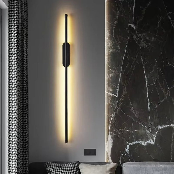 Wall Lights: BAMDECOR Modern Minimalist Wall Light Long Tube LED Black Bedside Sconces Wall Lights with with Acrylic Shade, Wall Mounted Deco Lamp for Living Room Bedroom Bracket Light