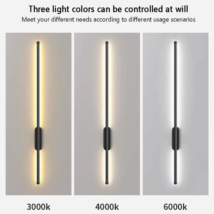 Wall Lights: BAMDECOR Modern Minimalist Wall Light Long Tube LED Black Bedside Sconces Wall Lights with with Acrylic Shade, Wall Mounted Deco Lamp for Living Room Bedroom Bracket Light
