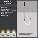 Ceiling Lights: BAMDECOR Minimalistic Retro LED Minimalism Designer Lustre Hanging Lamps Slender-Shape LED Pendant Light (Black)