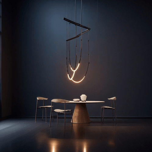 Ceiling Lights: BAMDECOR Minimalistic Retro LED Minimalism Designer Lustre Hanging Lamps Slender-Shape LED Pendant Light (Black)
