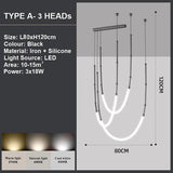 Ceiling Lights: BAMDECOR Minimalistic Retro LED Minimalism Designer Lustre Hanging Lamps Slender-Shape LED Pendant Light (Black)