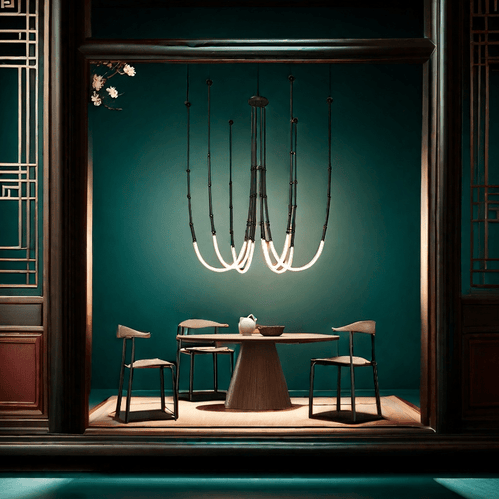 Ceiling Lights: BAMDECOR Minimalistic Retro LED Minimalism Designer Lustre Hanging Lamps Slender-Shape LED Pendant Light (Black)