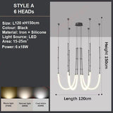 Ceiling Lights: BAMDECOR Minimalistic Retro LED Minimalism Designer Lustre Hanging Lamps Slender-Shape LED Pendant Light (Black)