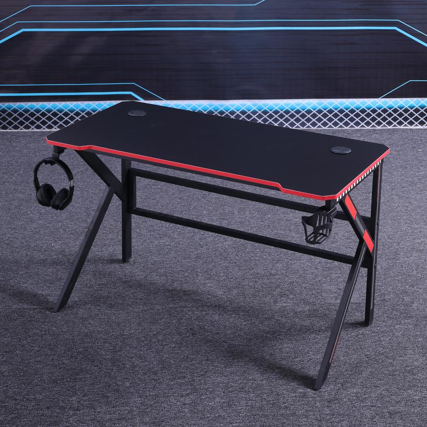 Desks: Gaming Desk Desktop PC Computer Desks Desktop Racing Table Office Laptop Home K-Shaped Legs Black 120cm