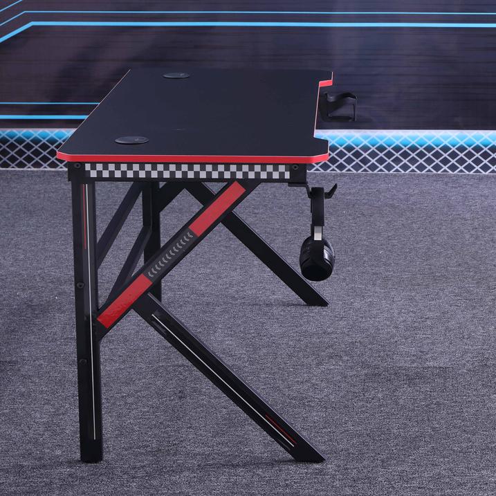 Desks: Gaming Desk Desktop PC Computer Desks Desktop Racing Table Office Laptop Home K-Shaped Legs Black 120cm