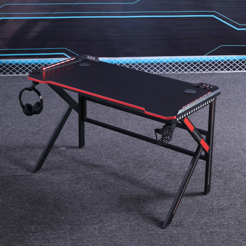 Desks: Gaming Desk Desktop PC Computer Desks Desktop Racing Table Office Laptop Home K-Shaped Legs Black 120cm
