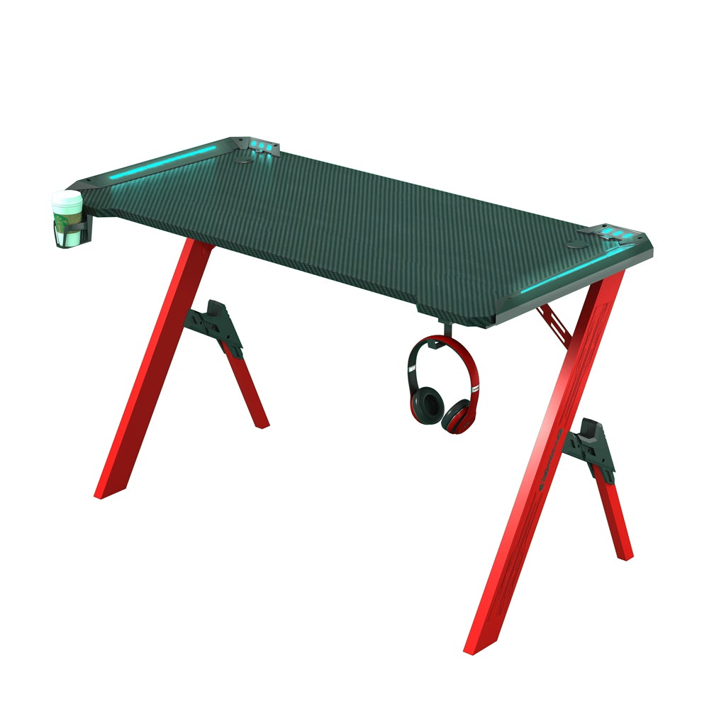 Desks: 140cm RGB Gaming Desk Desktop PC Computer Desks Desktop Racing Table Office Laptop Home AU